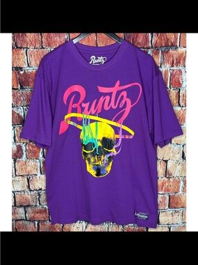 Runtz Purple Graphic Tee with Neon Skull 3XL